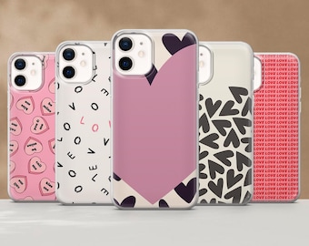 Red Heart Phone Case Love Mini Hearts Cover for iPhone 17Pro, 16, 15, 14, 13, 12, Samsung S25, S24, S23,S22, A16, A26, A56, Pixel 10, 9