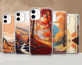 Autumn Phone Case Fall Leaves Cover for iPhone 17Pro, 16, 15, 14, 13, 12, Samsung S25, S24, S23, S22, A16,A26, A56, Pixel 10, 9
