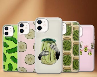 Etui na telefon z kolażem z ogórków kiszonych i kiszonek na iPhone'a 17, 17Pro, 16, 15, 14, 13, 12, Samsunga S25 S24Fe, S23, A16, A56, Pixel 10Pro, 9A
