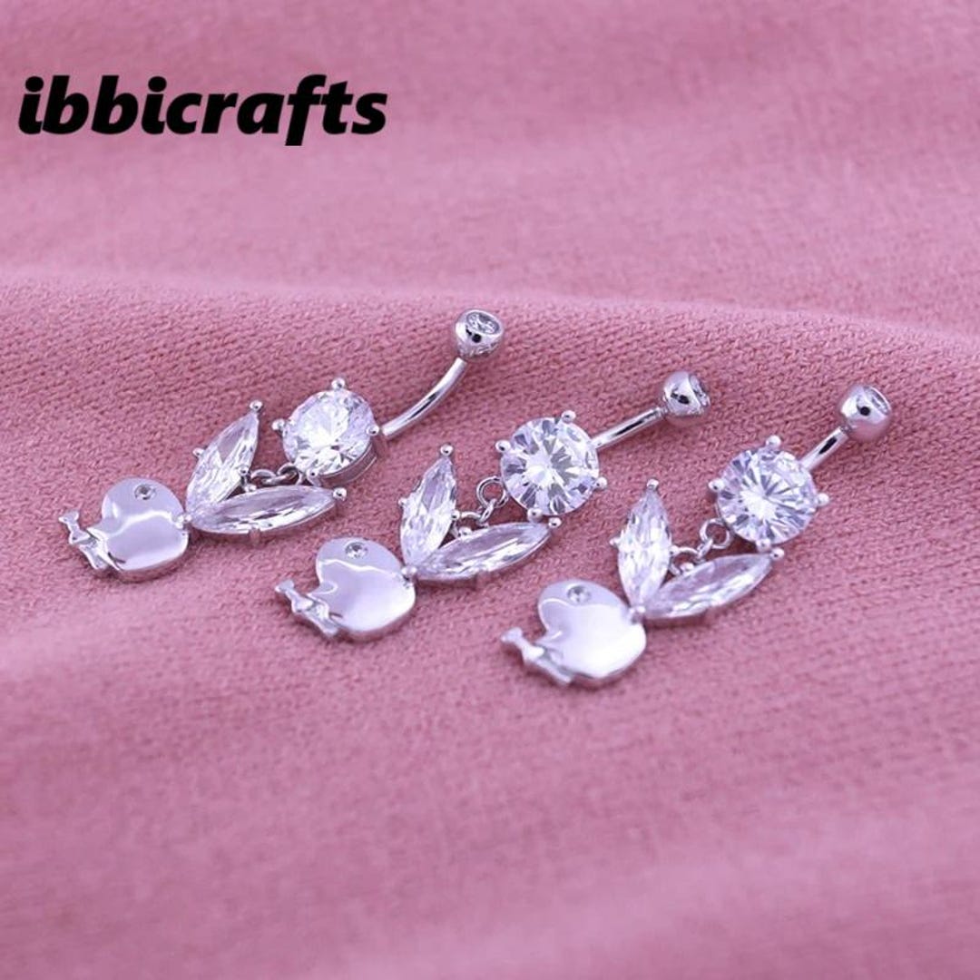 Piercing A Rabbit Sterling Silver Rabbit Navel Piercing Belly Button Rings Cute Animal ...