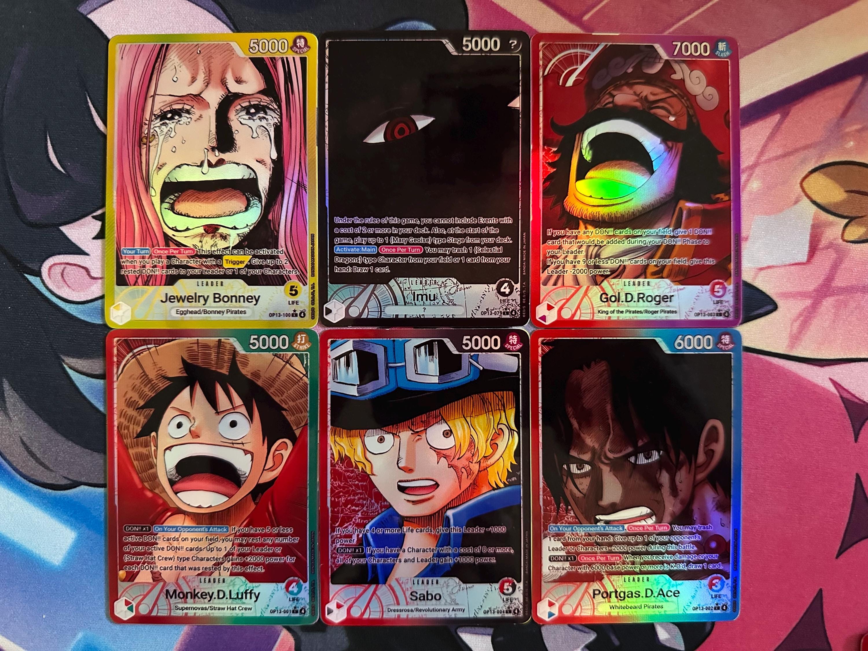 PROXY Set of 6 Op13 Alt Art Leaders Ace Sabo Luffy Roger Imu