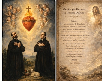Oración por Fortaleza en Tiempos Difíciles Tarjeta Imprimible | Tarjeta Cristiana | Pobierz Cyfrowy | 2,5x4,25