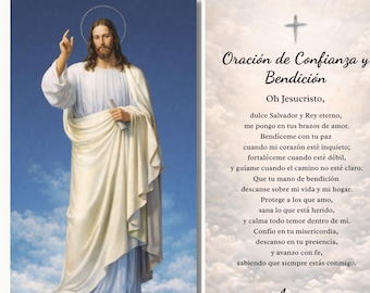 Tarjeta de Oración Cristo Nuestra Bendición | Oración Católica do druku | Tarjeta de Jesús Bendición | Pobierz Digital 2,5x4,25