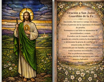 Juego de 25 Tarjetas de Oración Laminadas de San Judas – Tarjeta Católica Tamaño Billetera – Santo de las Causas Difíciles  Regalo Religioso