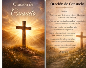 Oración de Consuelo Tarjeta de Oración Imprimible | Tarjeta Cristiana de Animo | Pobierz Cyfrowy 2,5 x 4,25 | Tarjeta Devocional
