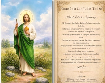 Tarjeta de Oración San Judas Tadeo Apóstol Fiel Imprimible | Oddaniowy Católico | Salmo 28,7 | Pobierz Digital Instantanea | 2,5 x 4,25