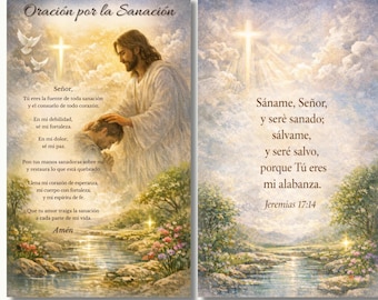 Oración por la Sanación Tarjeta de Oración Imprimible | Jeremiasza 17:14 | Tarjeta Devocional Cristiana | Pobierz Cyfrowy 2,5x4,25