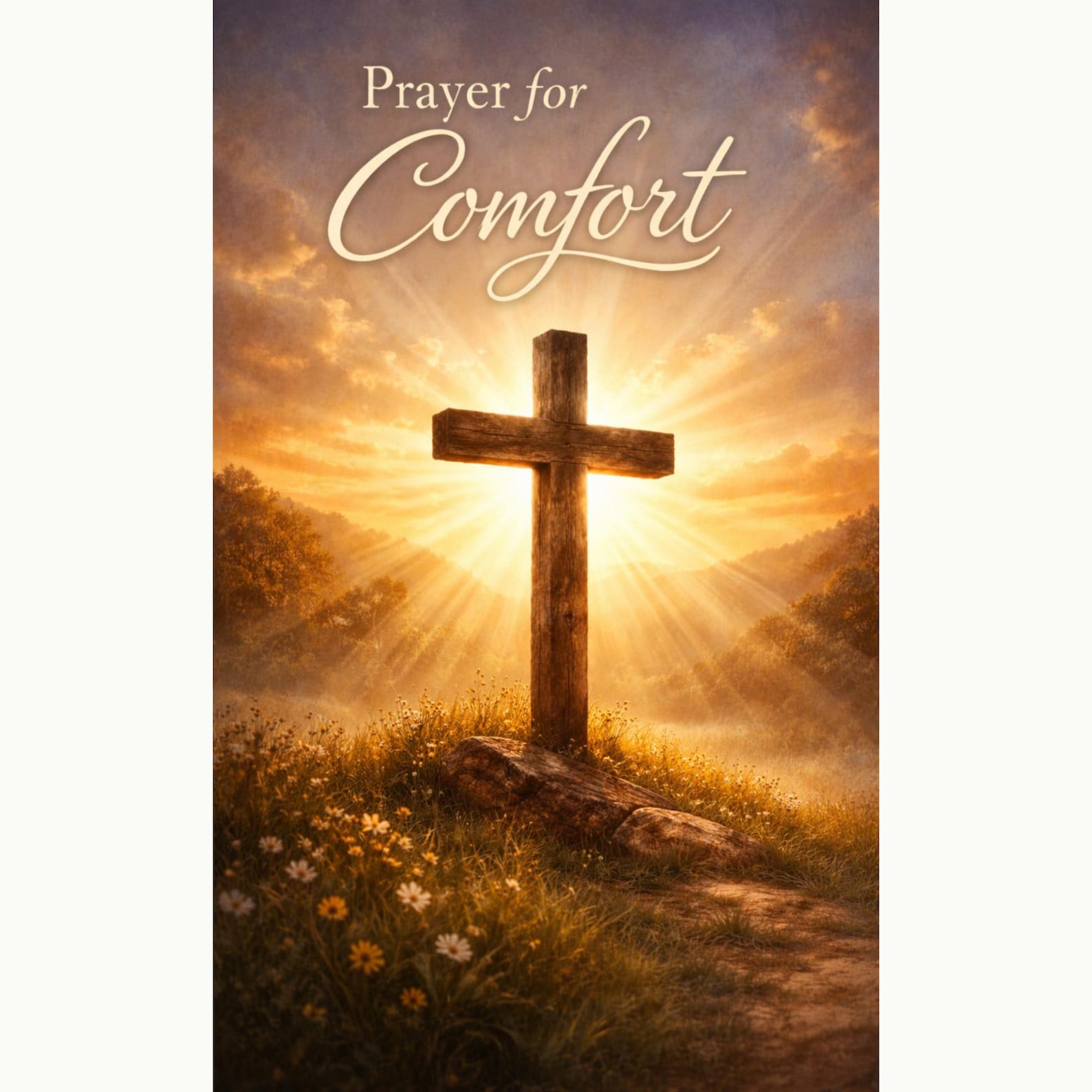 Prayer for Comfort Prayer Card Printable | Christian Encouragement Card ...