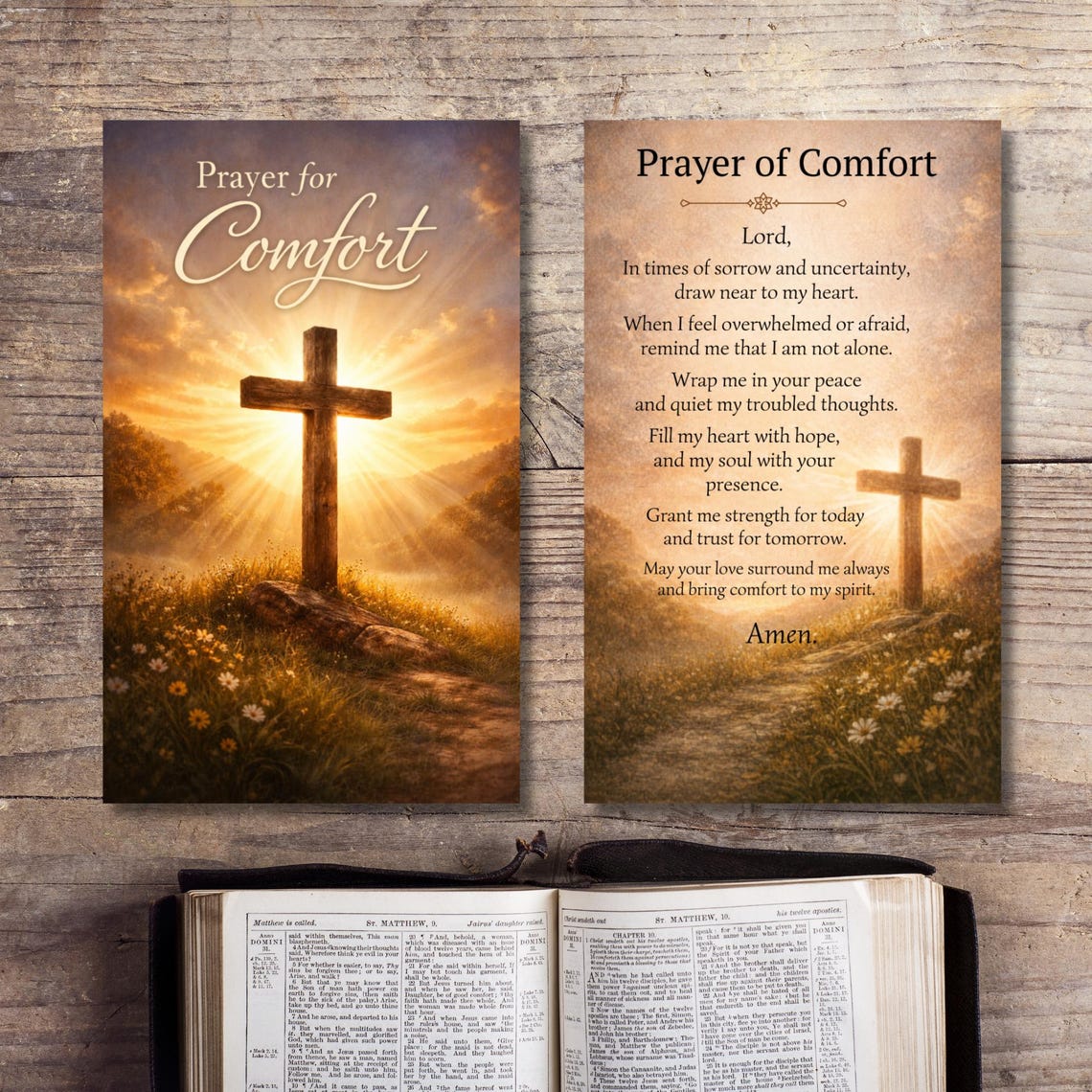 Prayer for Comfort Prayer Card Printable | Christian Encouragement Card ...