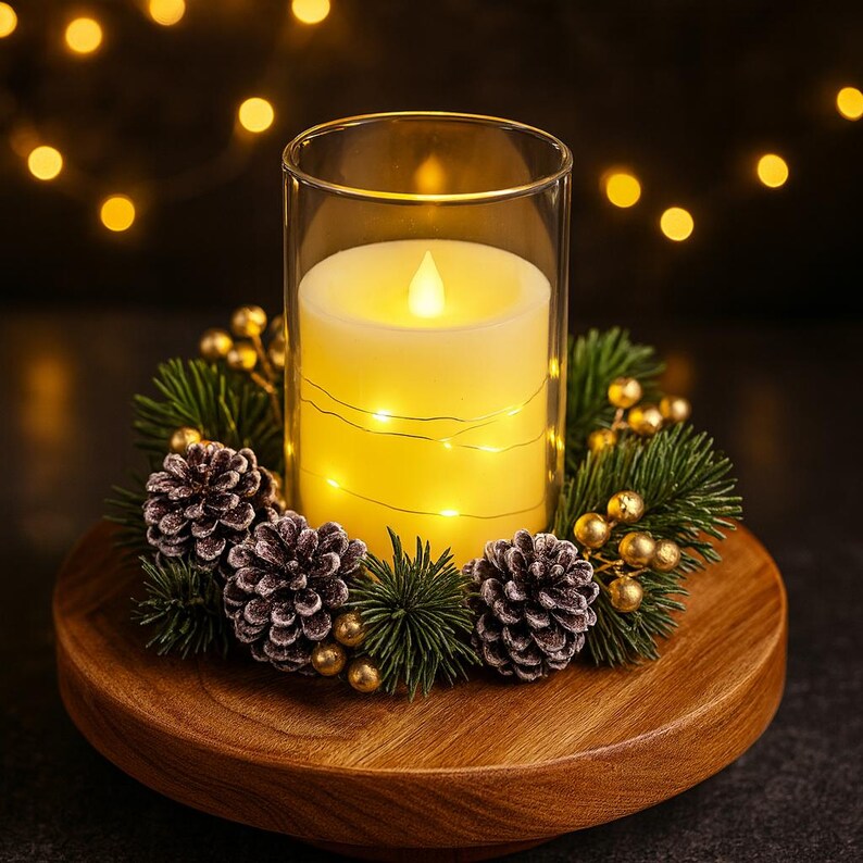Anelli Per Candele Floreali Con Ortensie - Mini Ghirlanda Per Pilastri 25,4 Cm - Decorazione Per Matrimoni, Casa E Centrotavola (Bianco)
