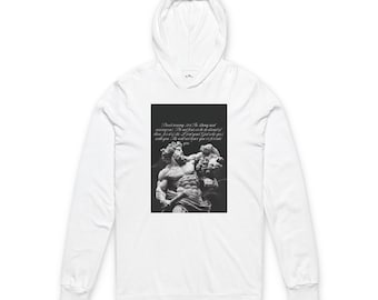Inspirational Quote Long Sleeve Hoodie - Perfect Gift for Art Lovers, Motivational Wear, Gift for Him/Her, Cozy Fashion