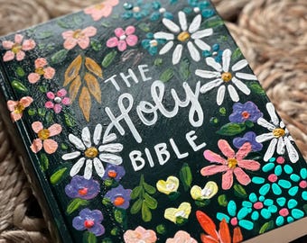 Custom Ditsy Floral Painted Bible