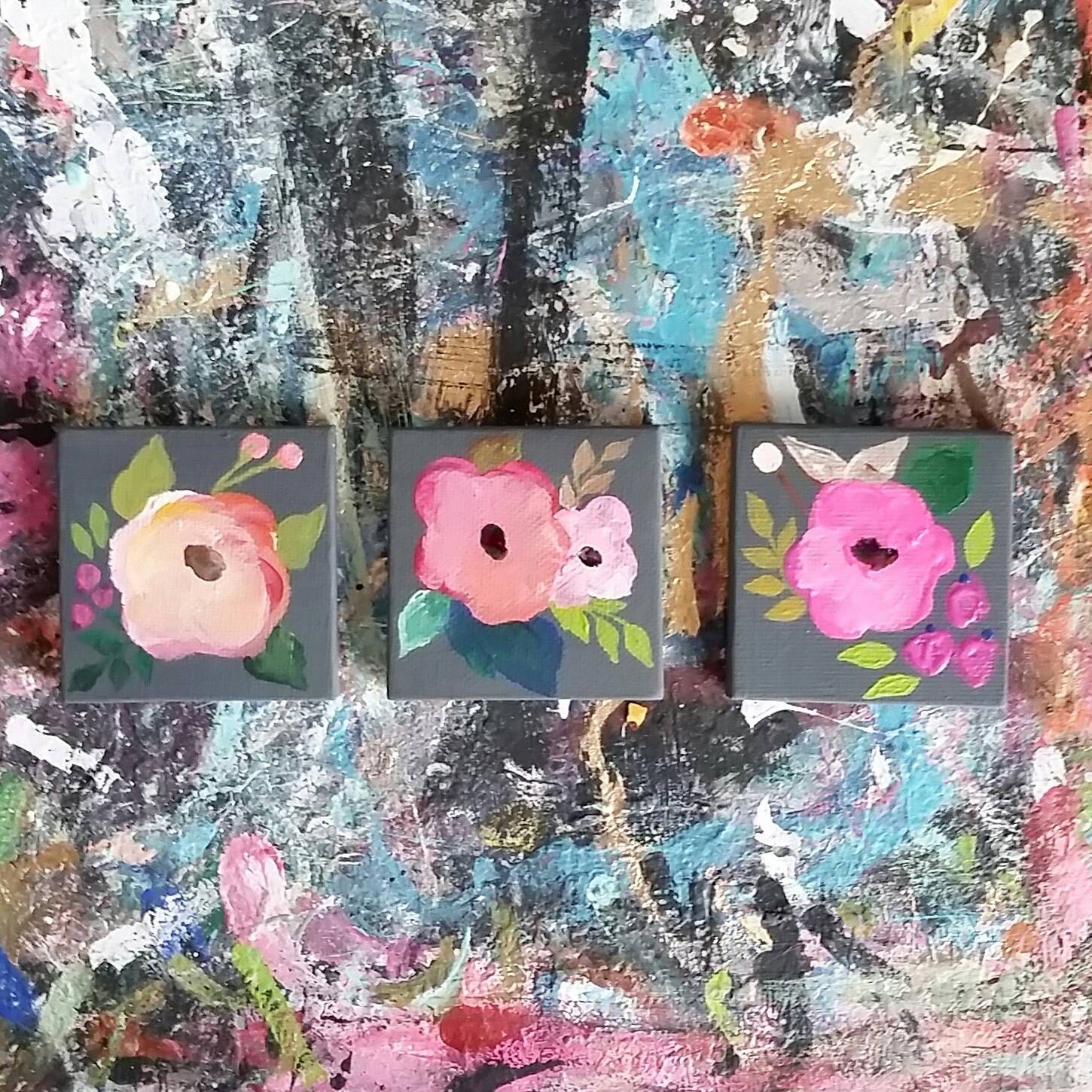 Drippy Fruit Canvas Magnet Set -   Mini canvas art, Small canvas  paintings, Canvas painting designs
