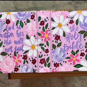 Painted Bible Custom Bible Hand Painted Name Personalized