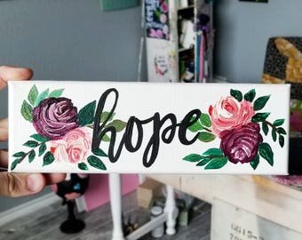 Hope Small Decor Hope Never Fails Tiny Canvas Artwork