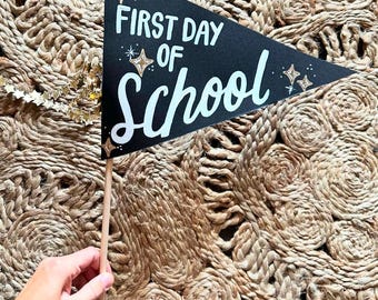Back to School Flag Cute Retro Customizable
