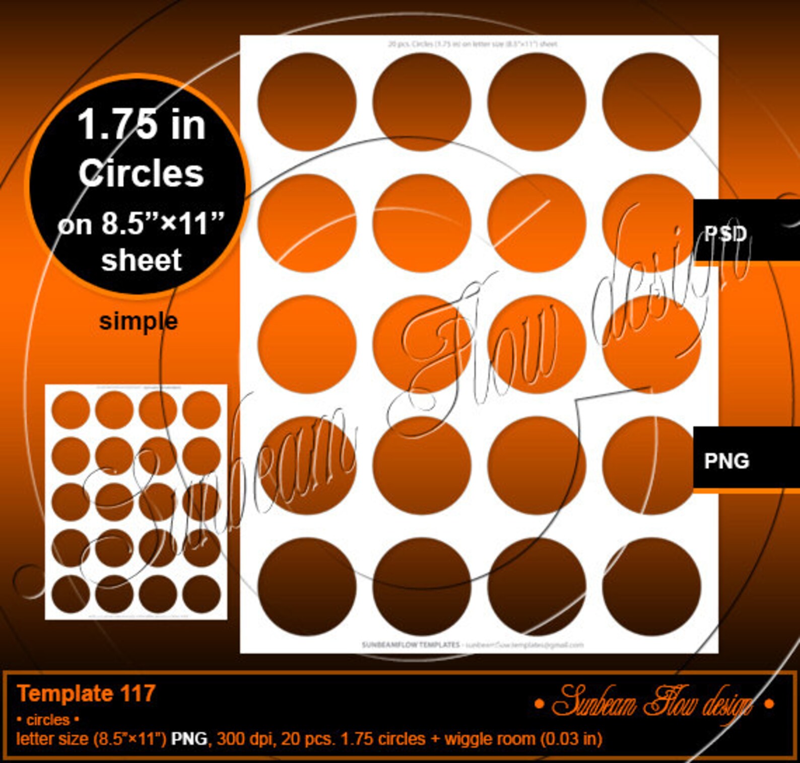 INSTANT DOWNLOAD 1.75 Inch Circles TEMPLATE 117 Printable | Etsy UK
