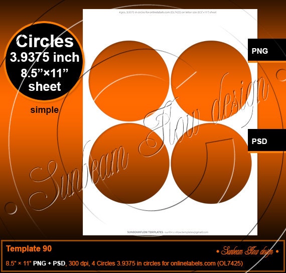 Instant Download 3 9375 Inch Circles Template 90 Printable Etsy