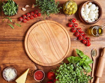 Tabla de cortar hecha a mano, bandeja de madera para servir embutidos y quesos, rústica, madera natural.