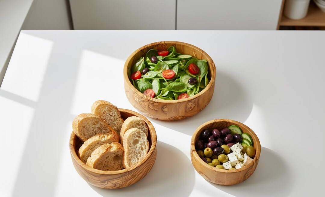 Rustic Bowl Set Handcrafted Olive Wood Bowl Set | Rustic Kitchen Salad Bowls - Etsy