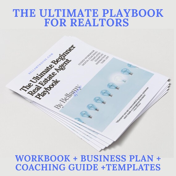 The Ultimate Playbook For Realtors | Guided Real Estate Business Plan & Workbook | New Agent Guide, Tasks, Templates, Coaching PDF Printable