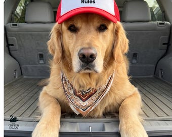 Golden Retriever Dog Hat, This Golden Rules, Trucker Dog Hat, Patented FURFECT FIT System, Dog Sun Cap, Dog Lover Gift
