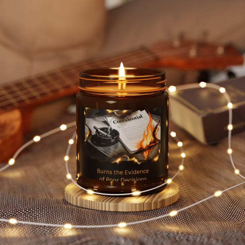 Funny Sarcastic Candle Gift, Burns the Evidence of Poor Decisions image 3