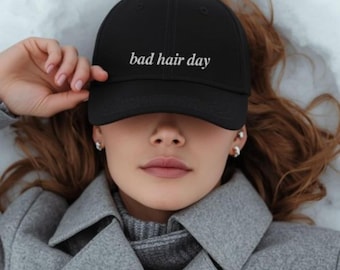 Bad Hair Day Embroidered Cotton Baseball Cap, Funny Gift