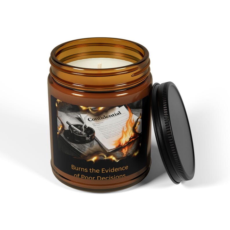 Funny Sarcastic Candle Gift, Burns the Evidence of Poor Decisions image 4