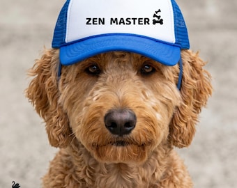 Zen Meister Hundehut, lustiger Trucker-Hundehut, ruhiger Hundehut, Meditations-Hundehut, Haustier-Hut, Hundeliebhaber Geschenk, lustiges Haustierzubehör