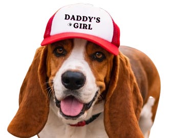 Hondenpet 'DADDY'S GIRL'-truckerhondenpet, 3 maten, grappige zonnepet, cadeau hondenliefhebber