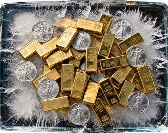 Cold Hard Cash Glass Cutting Board, Finance Office Decor, Gold Bar Art, Trader Gift, Luxury Kitchen Decor, Man Cave Bar
