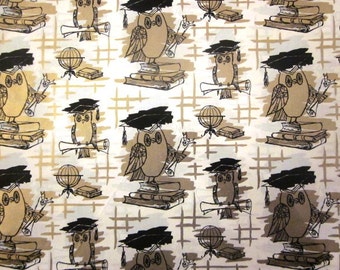 Vintage Gift Wrap - Graduation Day - Full sheet - St. Clair Wrapping Paper Owls 1950s Mod