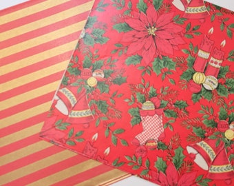 Vintage Wrapping Paper Christmas Puddin Full Sheet Gift Wrap