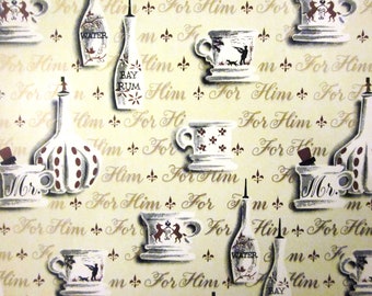 Vintage Wrapping Paper - Bay Rum and other pursuits - One full sheet Gift Wrap