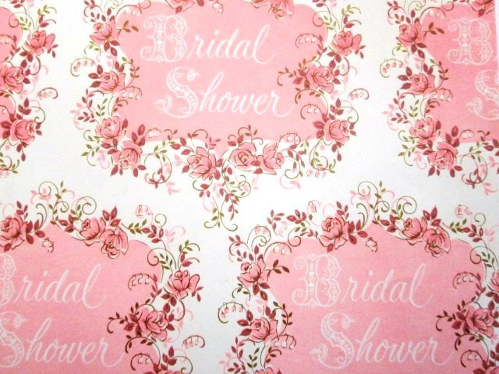Vintage Wrapping Paper Bridal Shower in Pink One Full Etsy