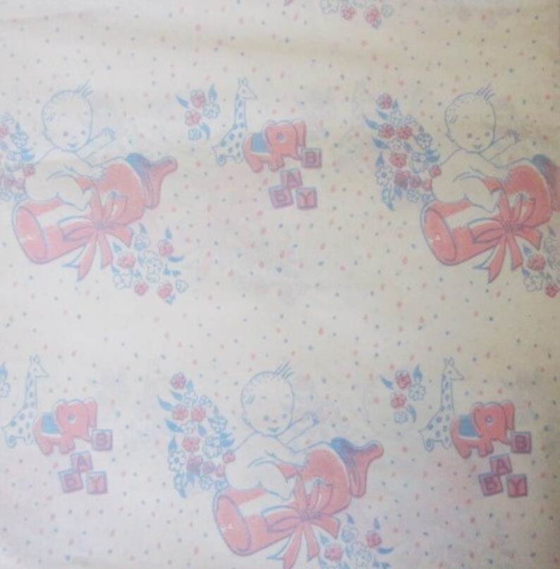 Vintage Wrapping Paper Baby Bottle Rocket Gift Wrap Etsy
