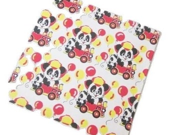 Vintage Wrapping Paper - Panda Celebration - All Occasion Gift Wrap - Birthday Option also available - Full Sheet