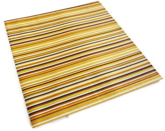 Vintage Wrapping Paper - Lush Brown Stripe  - One Sheet Striped Gift Wrap with Gold Leaf Accents