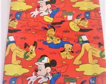 Vintage Wrapping Paper - Disney Paint Fun - Oversized Full Sheet Gift Wrap - Walt Disney Productions - Pluto Mickey Mouse