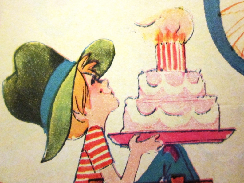 Vintage Wrapping Paper Happy Birthday Party Full Sheet Gift Wrap