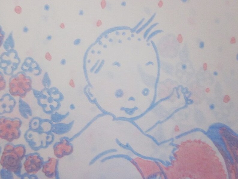 Vintage Wrapping Paper Baby Bottle Rocket Gift Wrap Etsy