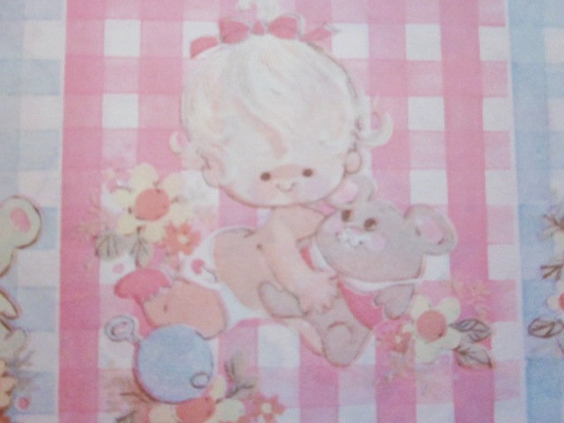 Vintage Wrapping Paper Full Sheet New Baby Gift Wrap Sweet Etsy