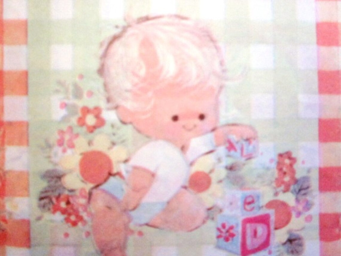 Vintage Wrapping Paper Full Sheet New Baby Gift Wrap Sweet Etsy