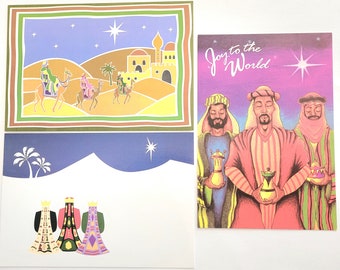 Vintage Christmas Card Set - Greetings - African American Christmas - Three Wise Men - 3 Cards and Envelopes - Black Americana - Darno Demby