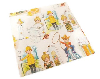 Vintage Wrapping Paper - Children Dress Up Gift Wrap - All Occasion Gift Wrap Tie Tie