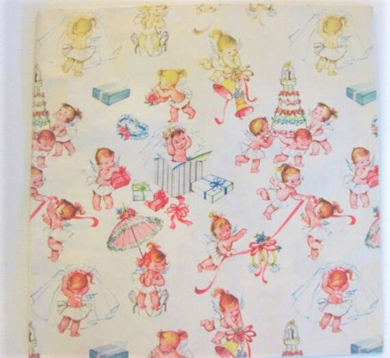 Vintage Wrapping Paper BABY Shower Wrap Vintage Wrapping Paper for a Baby  Shower Vintage Baby Shower Wrapping Paper Adorable 