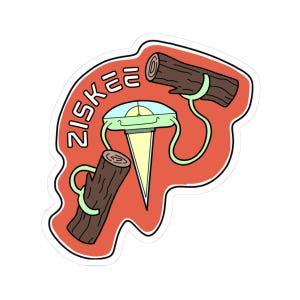 Ziskee Sticker: Industrial Robot Cartoon Decal