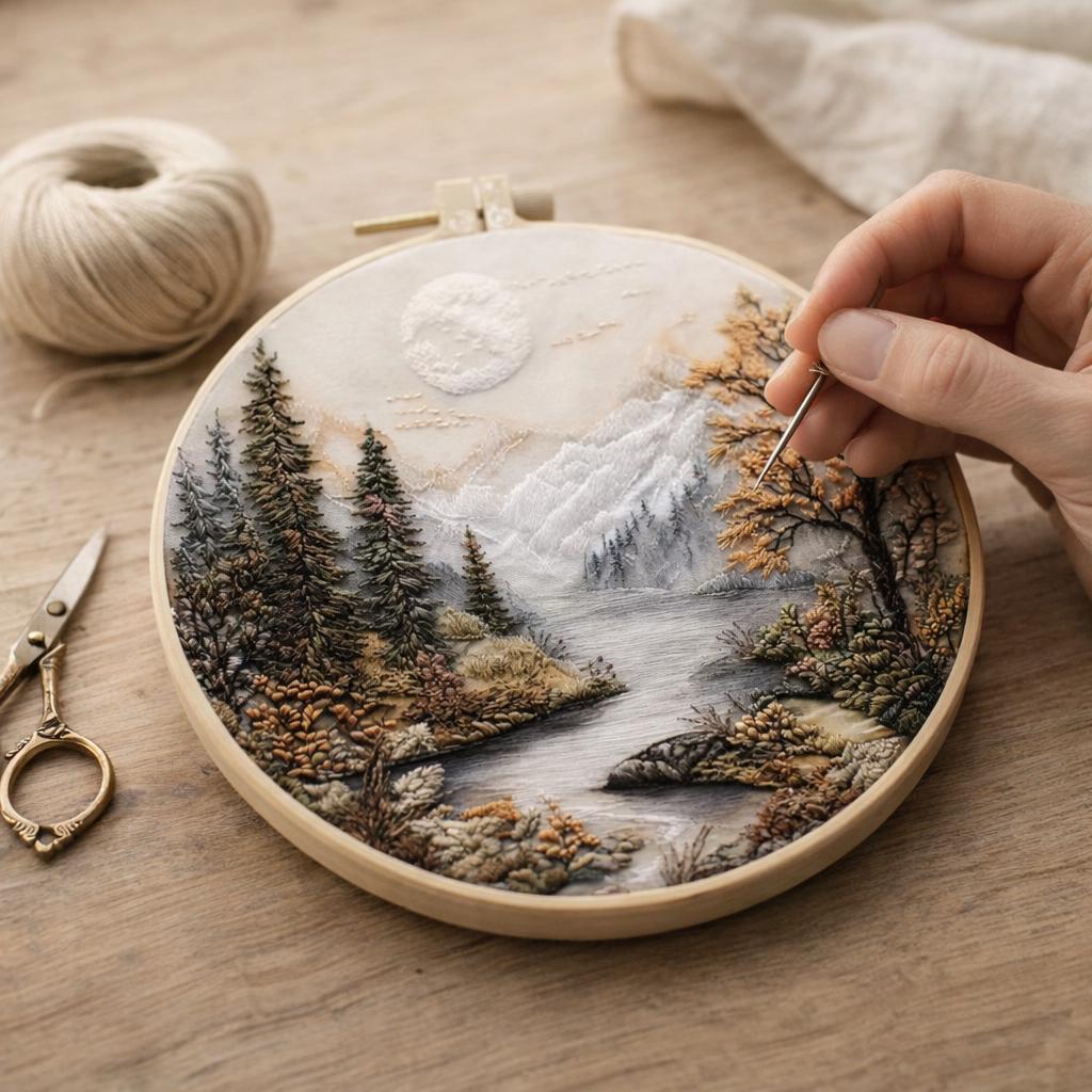 Mountain Landscape Embroidery Kit – Beginner DIY Needlecraft - Etsy