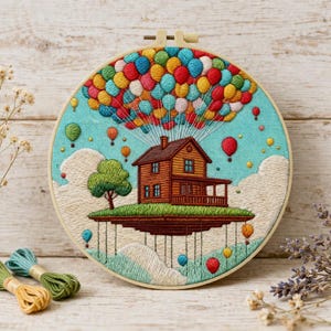 Stickdatei – Ballon Haus Design, Anfänger Bastelprojekt